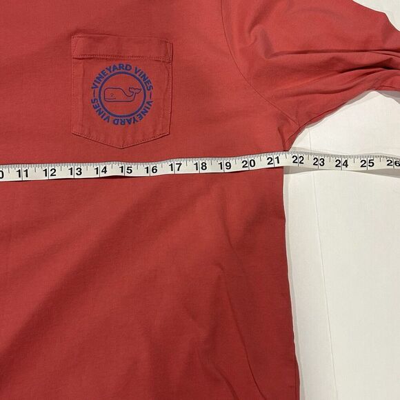 Vineyard Vines Shirt Mens L Pink Red Crewneck Long Sleeve Fish - Picture 5 of 7